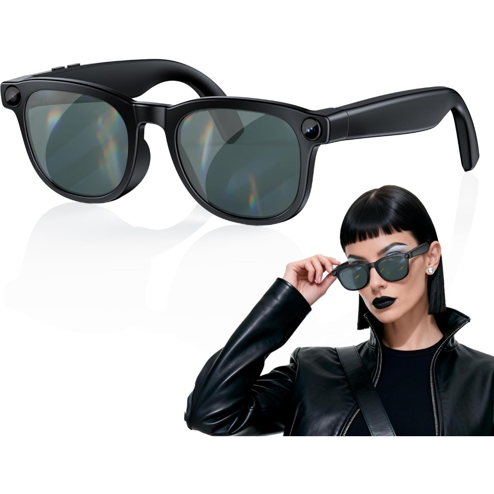 Smart Glasses Lens - Kacamata Pintar: Video 4K, Audio Open-Ear,