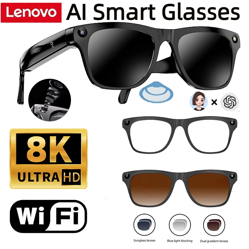 Smart Glasses Lens - Kacamata Pintar Lenovo 32G Memori 800W