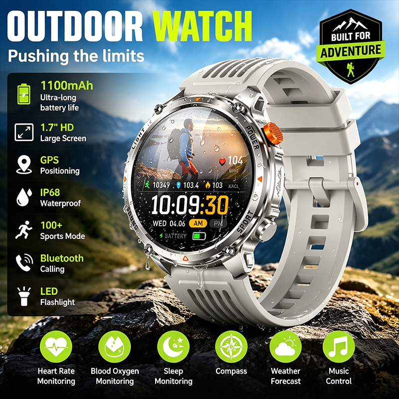 Breath Rate Monitor - Jam Tangan Pintar Panggilan Nirkabel IP68