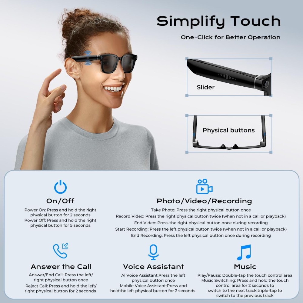 Kacamata Kamera HD Pintar deng - Smart Glasses Lens ulasan dan harga