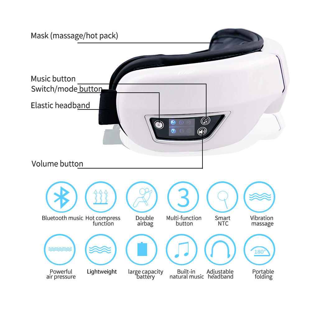 Alat Pijat Mata Elektrik Bluet - Light Therapy Glasses ulasan dan harga