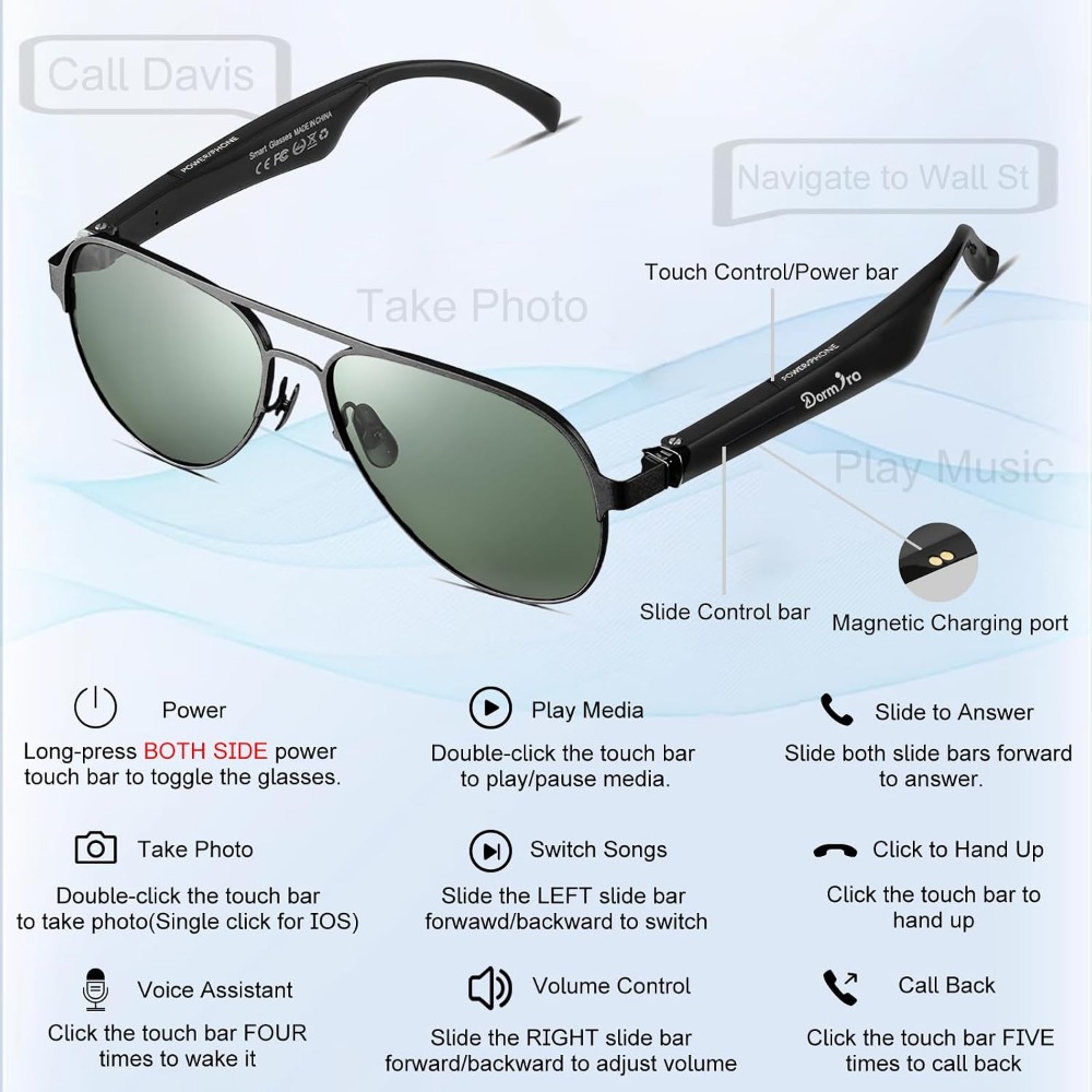 Kacamata Pintar Pria dengan Da - Smart Glasses Lens ulasan dan harga