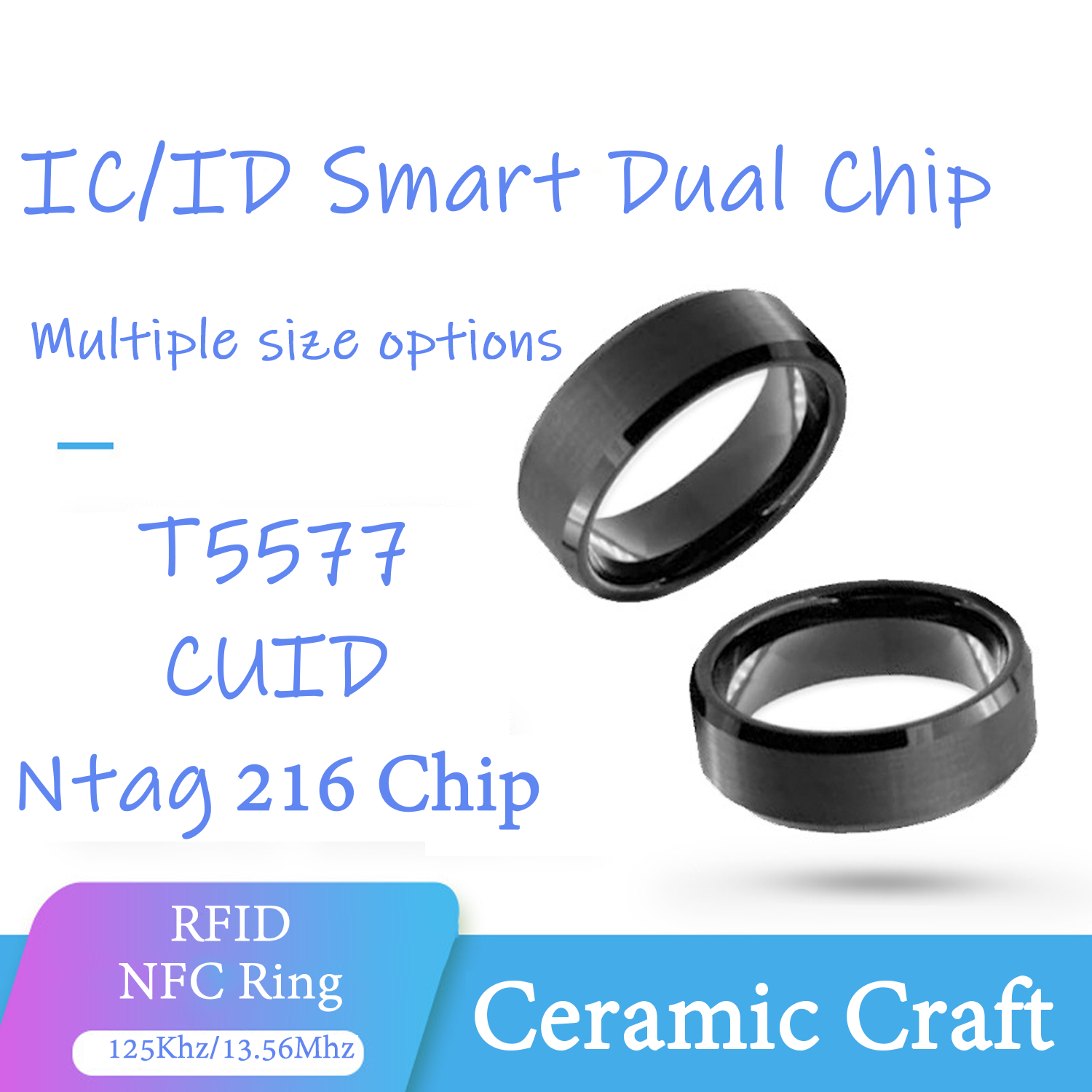 CUID T5577 Dual Chip Clone Rin - Smart Ring Nfc Pay ulasan dan harga