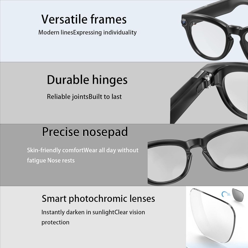 Kacamata Pintar: Kamera 4K, Bl - Smart Glasses Lens ulasan dan harga